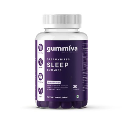 Dreamybites Sleep Gummies by Gummiva – Melatonin, Chamomile, Ashwagandha, Valerian Root – Non-GMO, Vegan, Gluten-Free – 30 Gummies